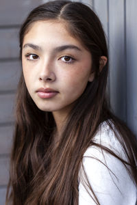 Close-up portrait of young woman