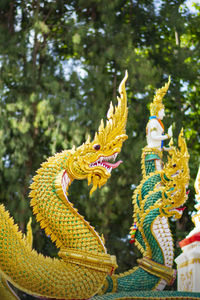 Close-up of statue of dragon
