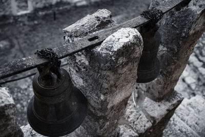 Close-up of old rusty machine part