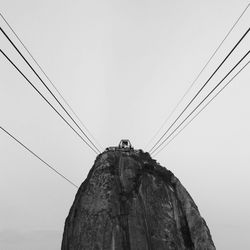 Low angle view of cables against clear sky