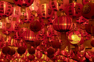 Full frame shot of chinese lanterns hanging outdoors