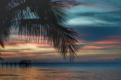 Scenic view of sea at sunset