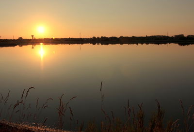 Sunset over lake