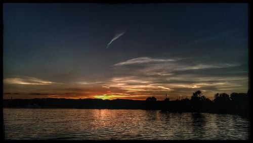 Scenic view of sea at sunset