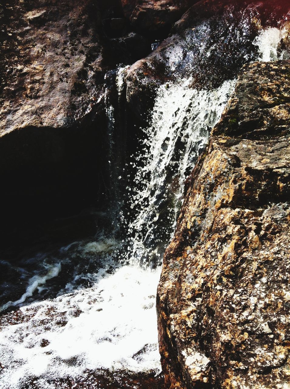 water, motion, flowing water, waterfall, rock - object, nature, flowing, beauty in nature, scenics, long exposure, splashing, rock formation, surf, day, outdoors, stream, river, tree, no people, forest