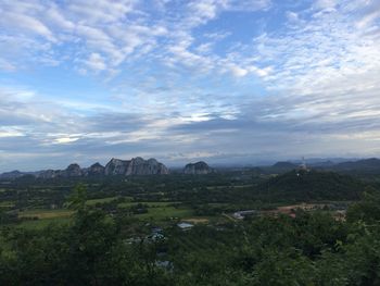 High angle view of landscape against sky