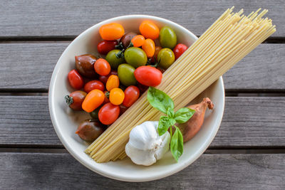 Directly above shot of vegetables on table