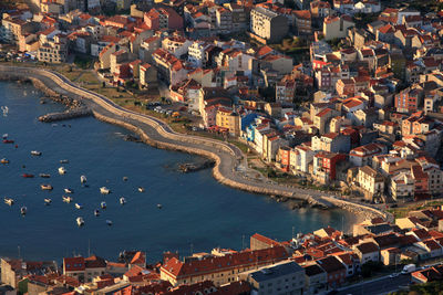 High angle view of residential district