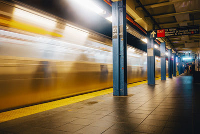 Illuminated subway station