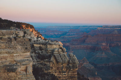 Scenic view of grand canyon national park against clear sky during sunset