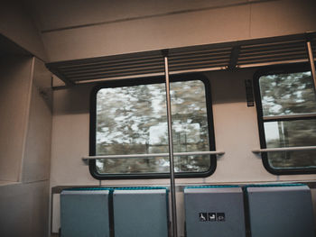 Train seen through window