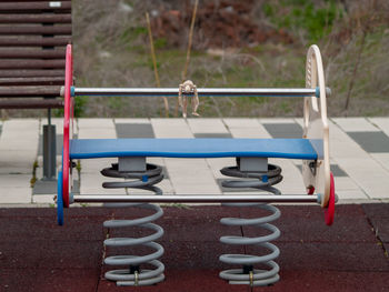 Empty bench in playground