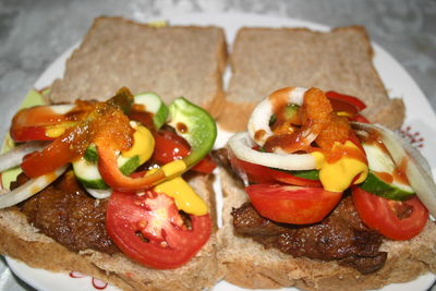 Close-up of served food