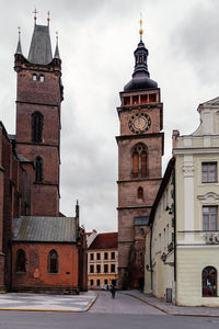 View of hradec kralove main square, czech architecture