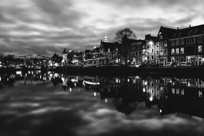 Reflection of buildings in water