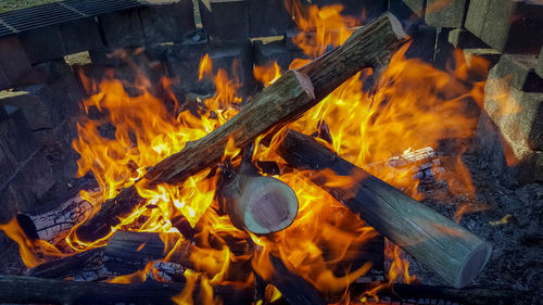 Close-up of bonfire