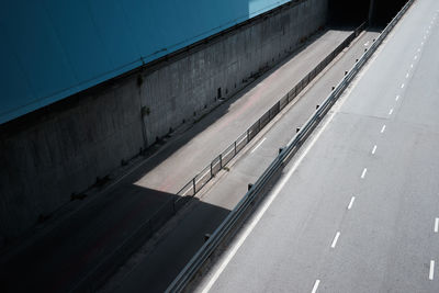 High angle view of road