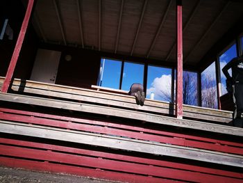 Man seen through window