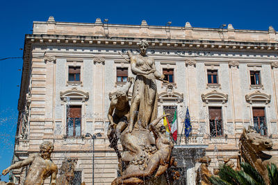 Diana the goddess of hunting in her fountain in ortigia, siracusa.