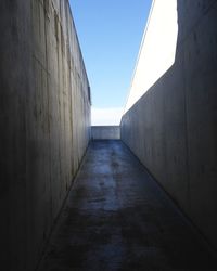 Walkway against clear sky