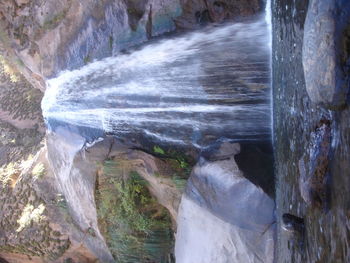 Stream flowing through rocks in forest