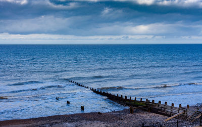 High angle view of sea against sky