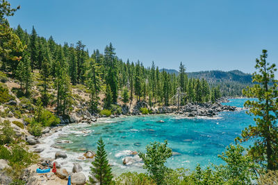 Views of lake tahoe in the summertime in northern california.