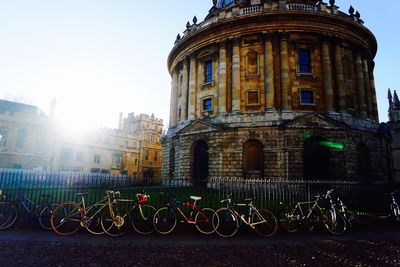 Bicycles parked in front of building