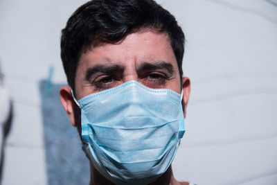 Man wearing protective face mask