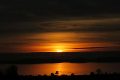 Scenic view of dramatic sky during sunset