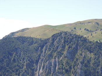 Scenic view of mountains against clear sky