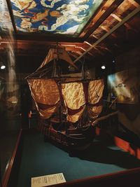 Interior of illuminated restaurant
