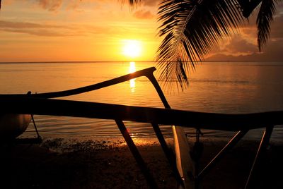 Scenic view of sea at sunset