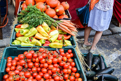 High angle view of vegetables