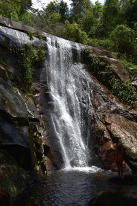 Scenic view of waterfall