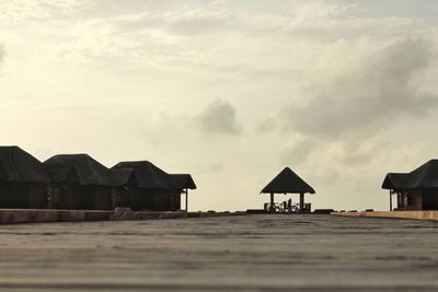 Lifeguard hut against sky