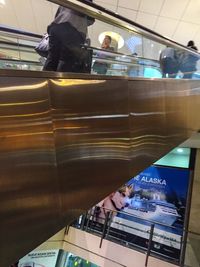 Low angle view of escalator