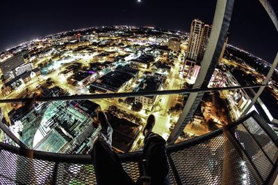 Illuminated cityscape at night