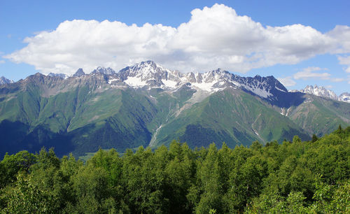 Low angle view of mountains against sky