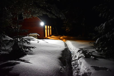 Scenic view of snow covered landscape