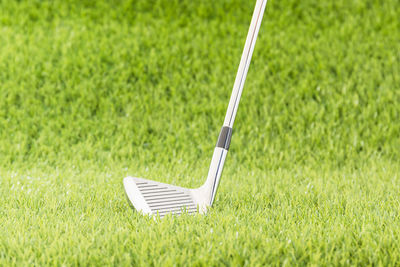 Close-up of basketball hoop on field