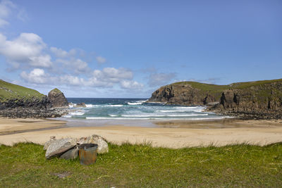 Scenic view of beach against sky