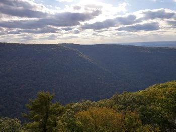 Scenic view of mountains against sky