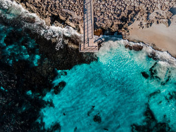 High angle view of swimming pool