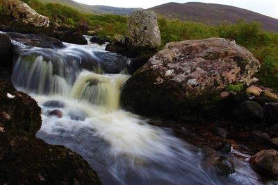 Scenic view of waterfall