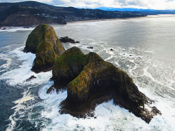 Rock formation on sea shore