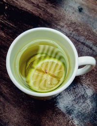 Close-up of tea cup on table