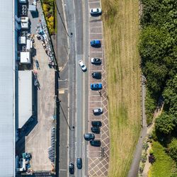 High angle view of traffic on road