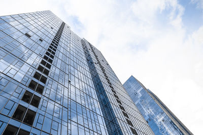 Low angle view of modern building against sky