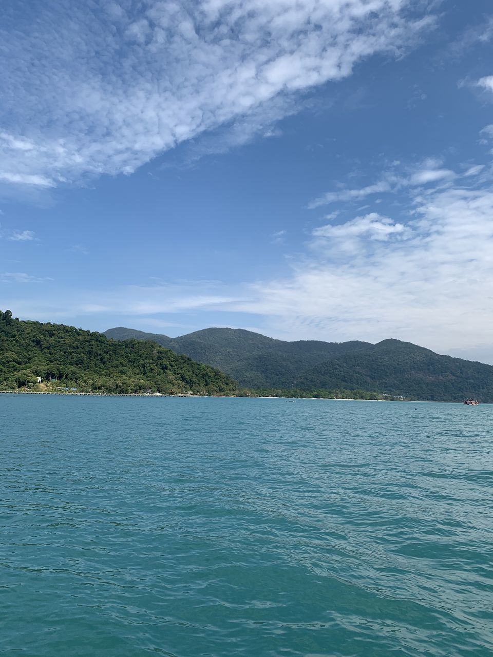 SCENIC VIEW OF SEA AND MOUNTAIN AGAINST SKY